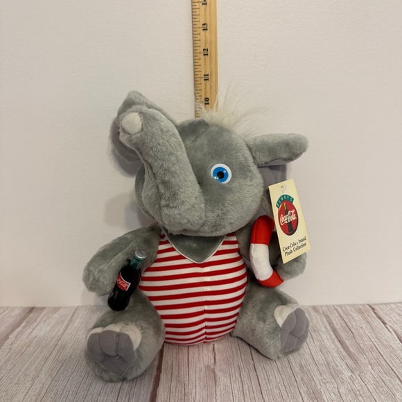 Coca Cola Brand Plush Collection 10" Elephant Lifeguard Coke Toy Tags 1993 Vtg - Picture 13 of 13